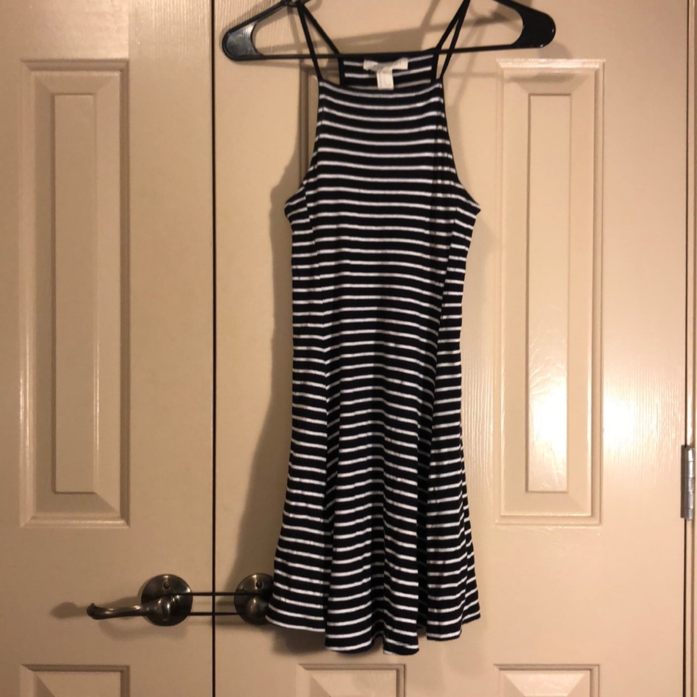 A-line fitted striped dress